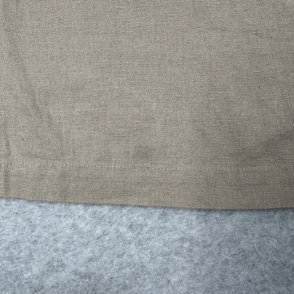 Cable & Gauge Pant Studio Wide Leg WMNS M Tan Linen Blend Elastic Waist Slit Hem - Picture 4 of 14